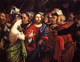 Lorenzo Lotto Wall Art - Christ And The Adulteress